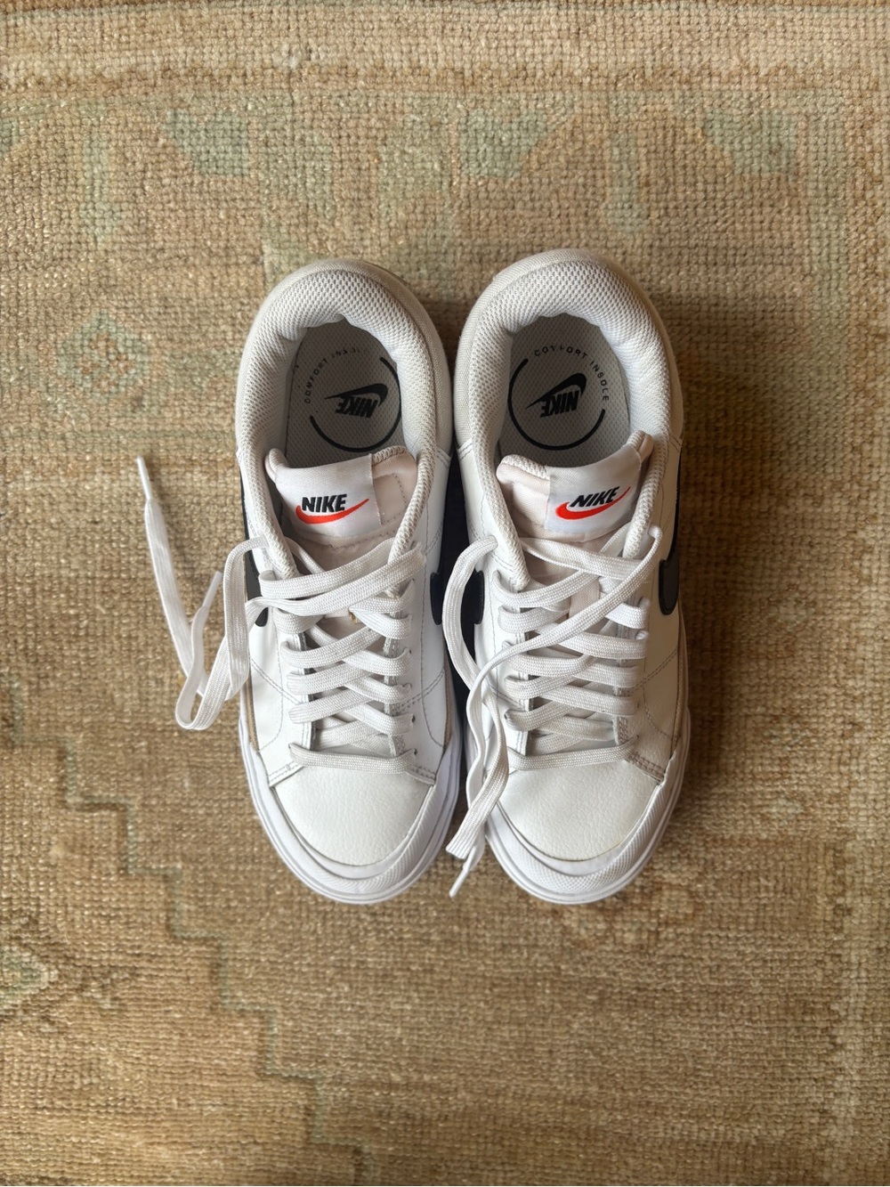 Nike Court Legacy Lift Platform Sneakers White Black DM7590-100 Women's 6.5 - Picture 5 of 9